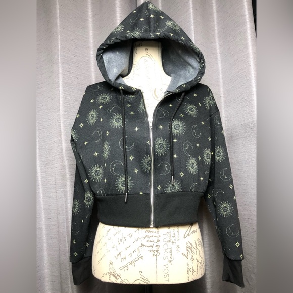 Justify Womens Sun Moon and Stars Zip up Hoodie - Picture 5 of 6